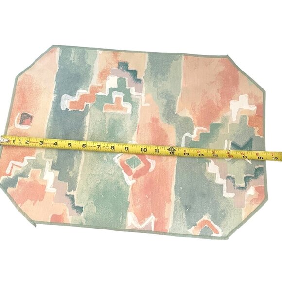 Tribal Apache Southwestern Table Placemats Geometric Pastels Reversible Set VTG - Picture 8 of 8